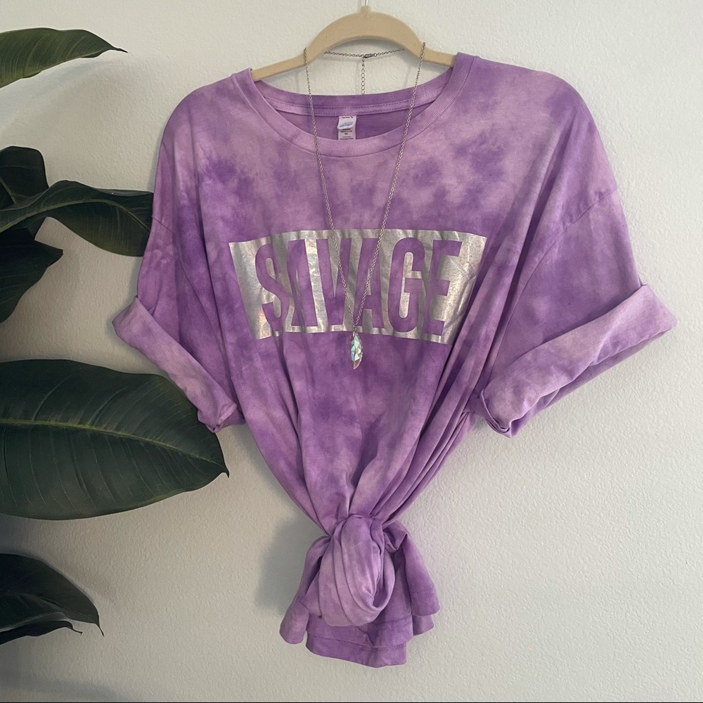 SAVAGE Holographic Tie Dye Shirt